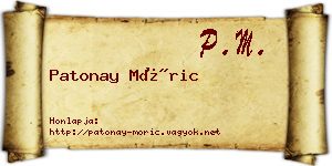 Patonay Móric névjegykártya